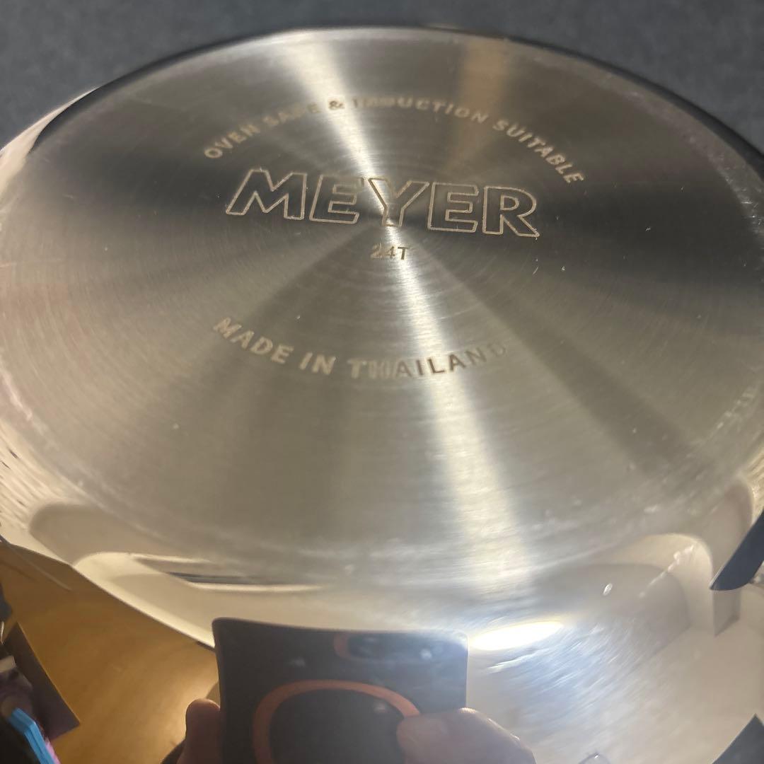 未使用　MEYER NEWPAN ガラスフタ付き　22cm ニューパン