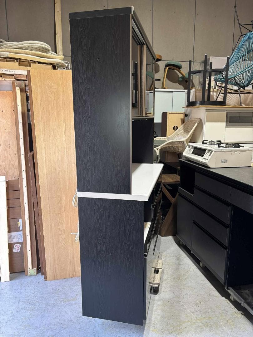 寿司 最高級 古賀家具キッチンボード、人気色 食器棚 幅120cmUsed