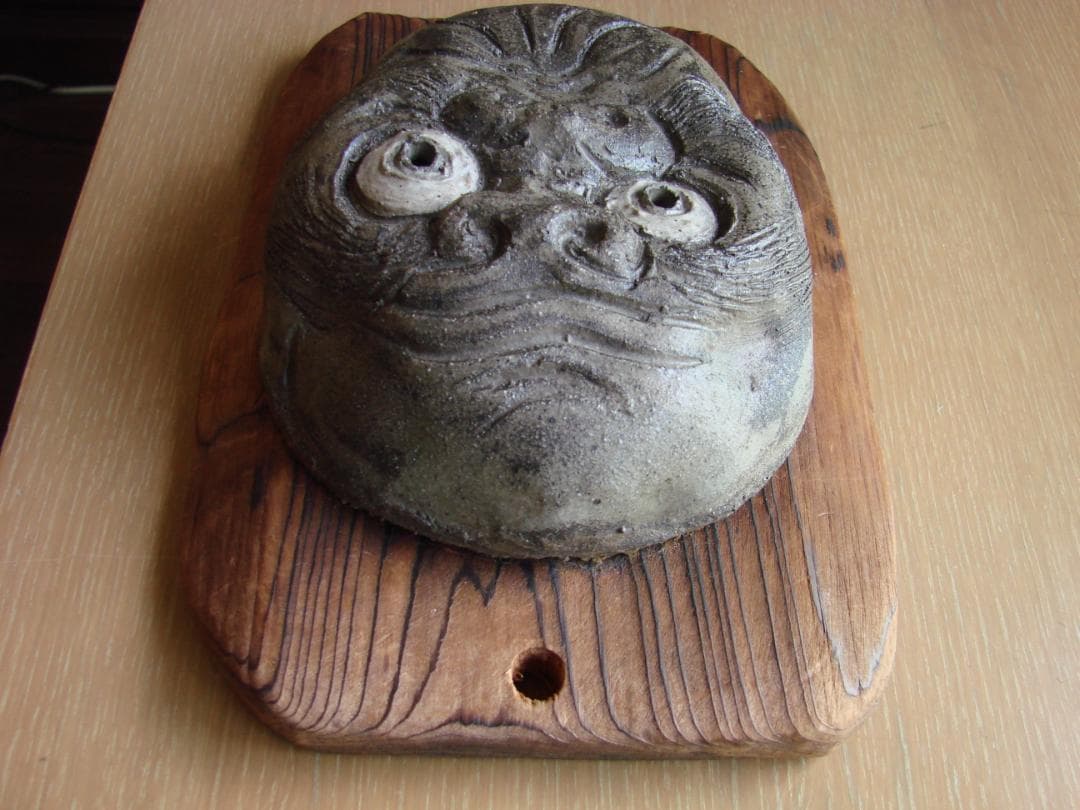 焼き物　お面　窯元で購入