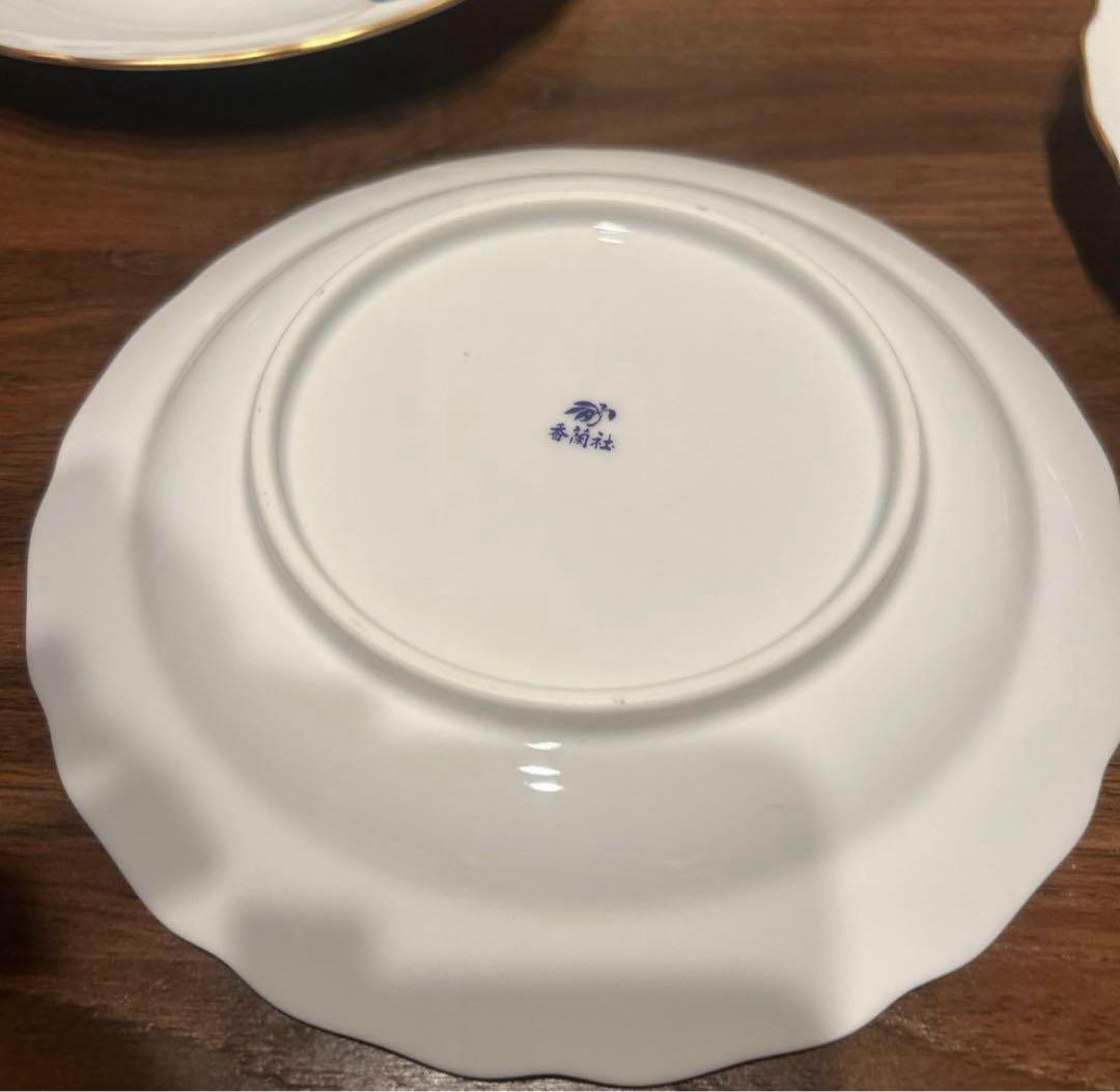 香蘭社 こどもあそび 金彩 絵変り 中皿 5枚 未使用品 木箱付