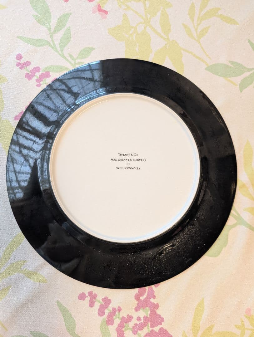 Tiffany & Co. Mrs. Delany's Flowers 黒皿