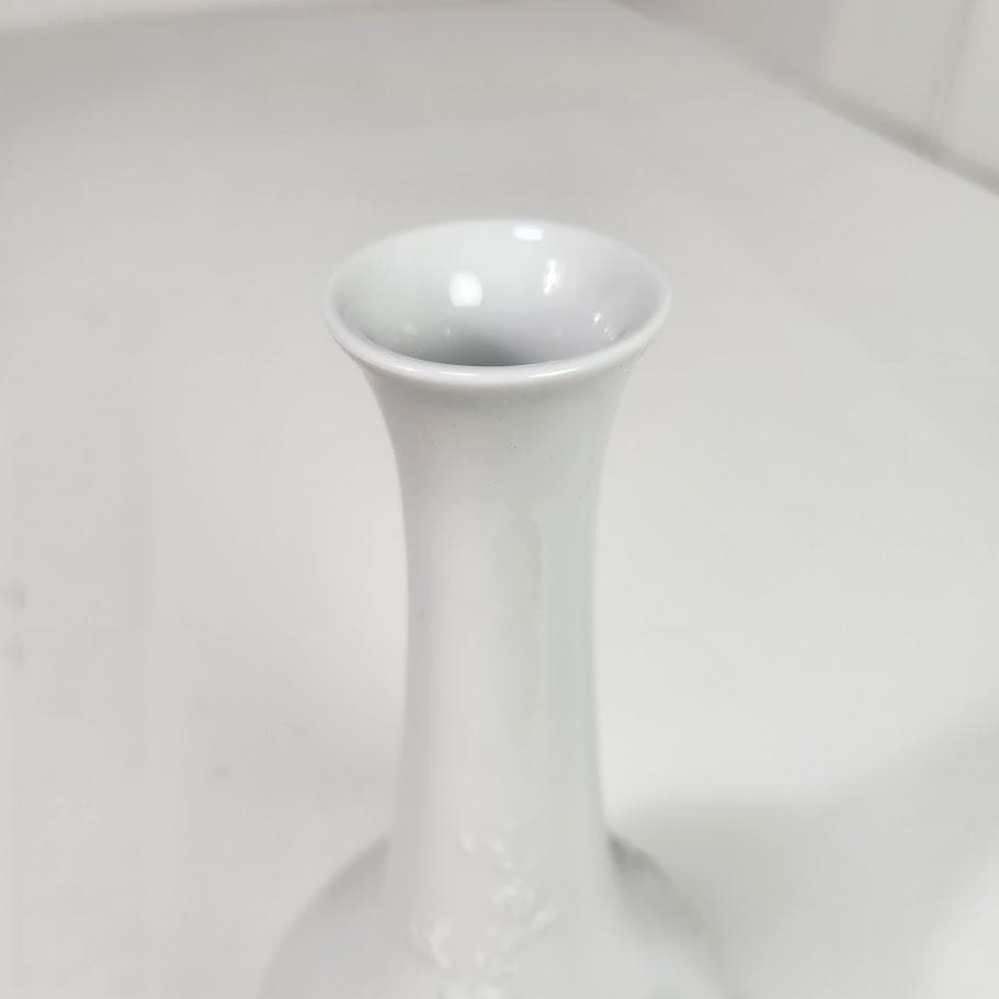 マイセン 白磁 花瓶 フラワーレリーフ ドイツ製 希少品