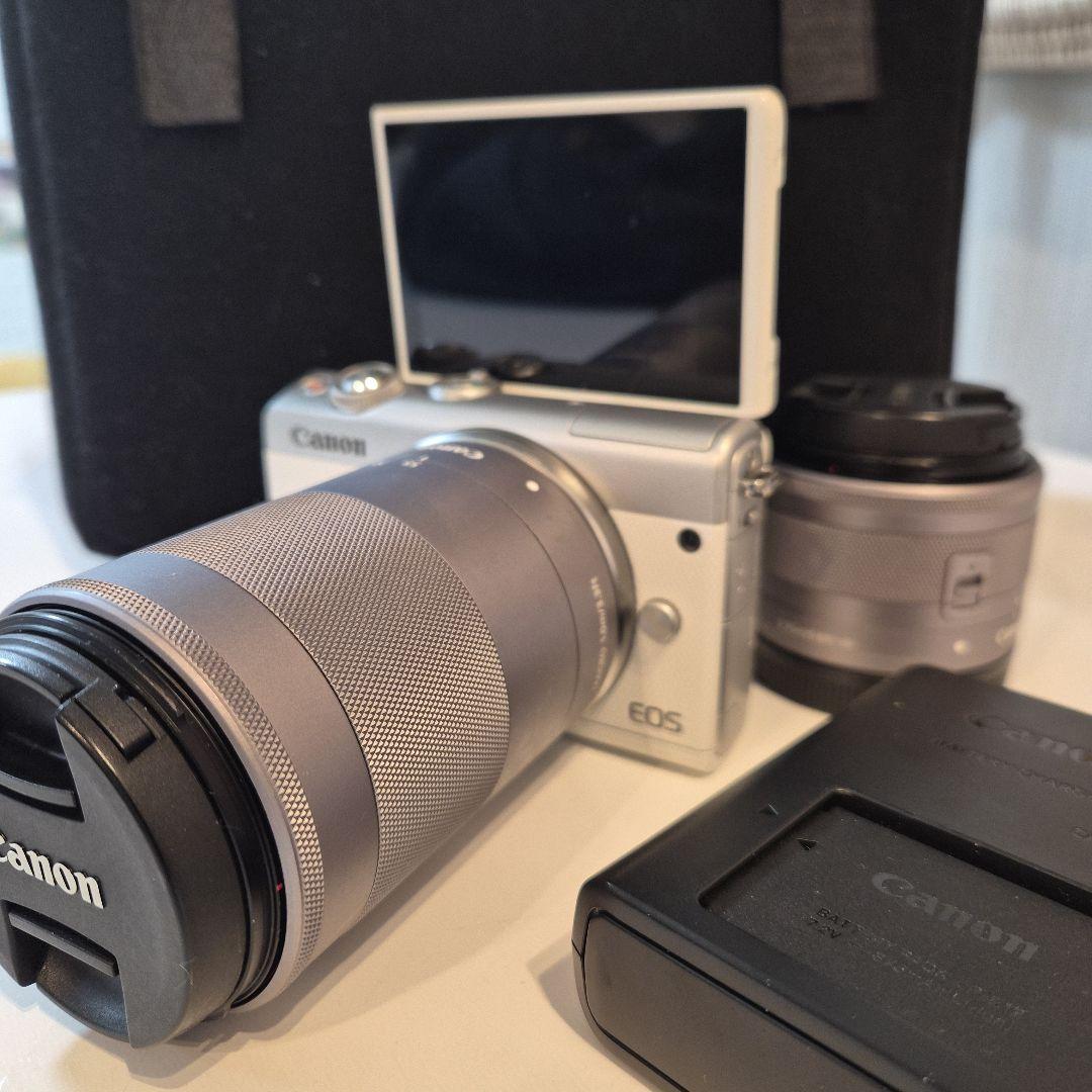 Canon EOS M100 ミラーレスカメラ シルバー 2本レンズ付き
