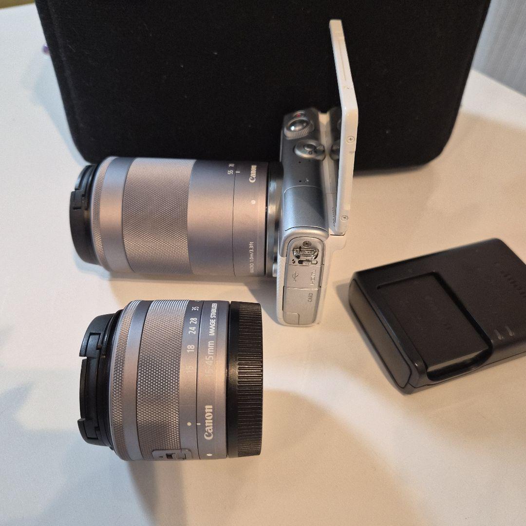 Canon EOS M100 ミラーレスカメラ シルバー 2本レンズ付き