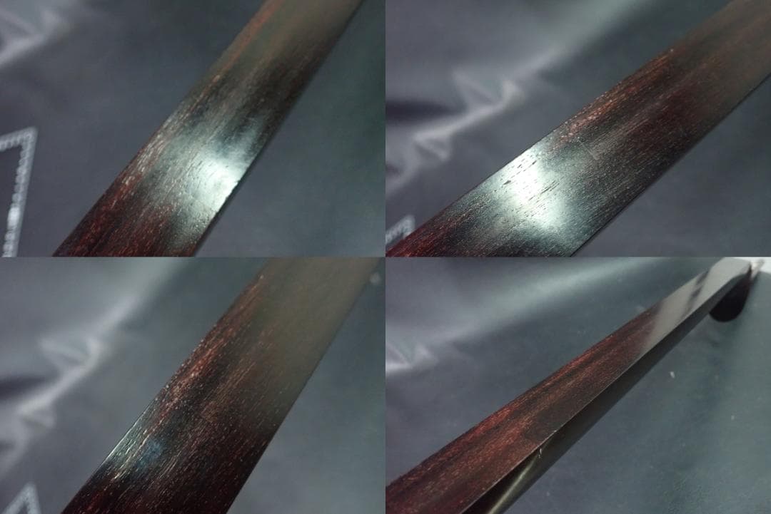 三味線　民謡　紅木　2段溝　裏面皮破れ