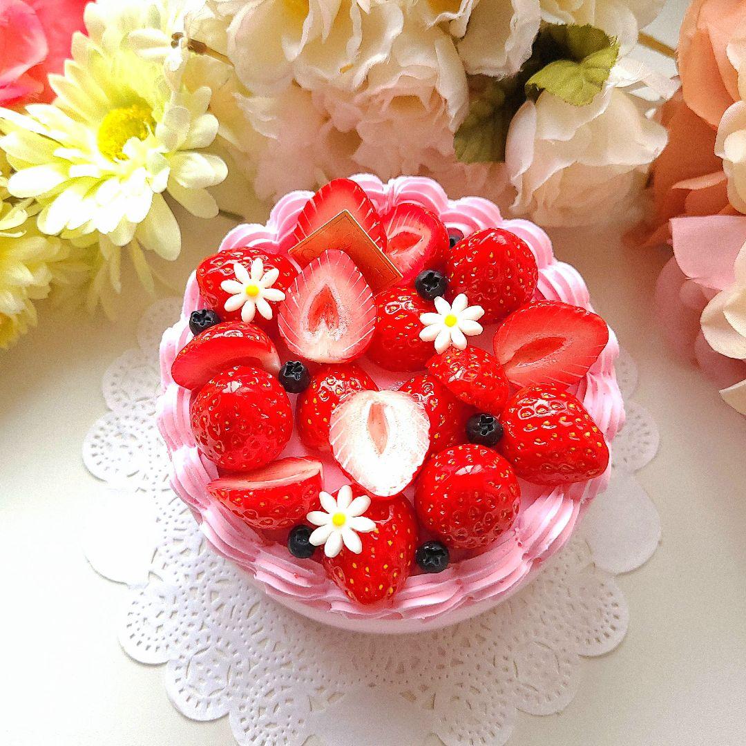 おまとめ☆苺ケーキの小物入れ☆フェイクスイーツ 食品サンプル
