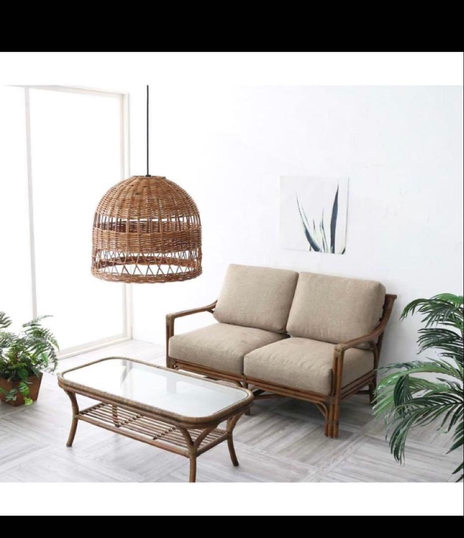 籐ラタンシェードランプ⚪︎ラタンランプシェード⚪︎Lサイズアジアンナチュラル