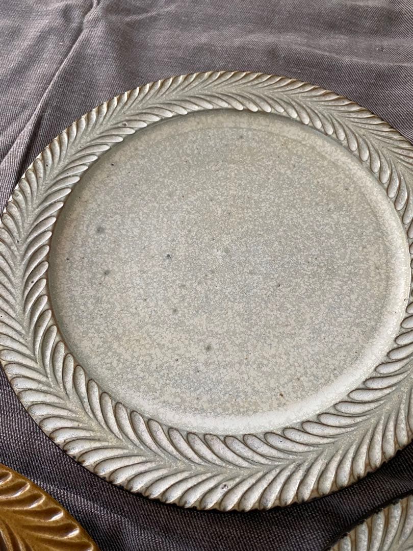 ⑤ はしもとさちえ リム しのぎ皿 8寸 3枚組 24cm