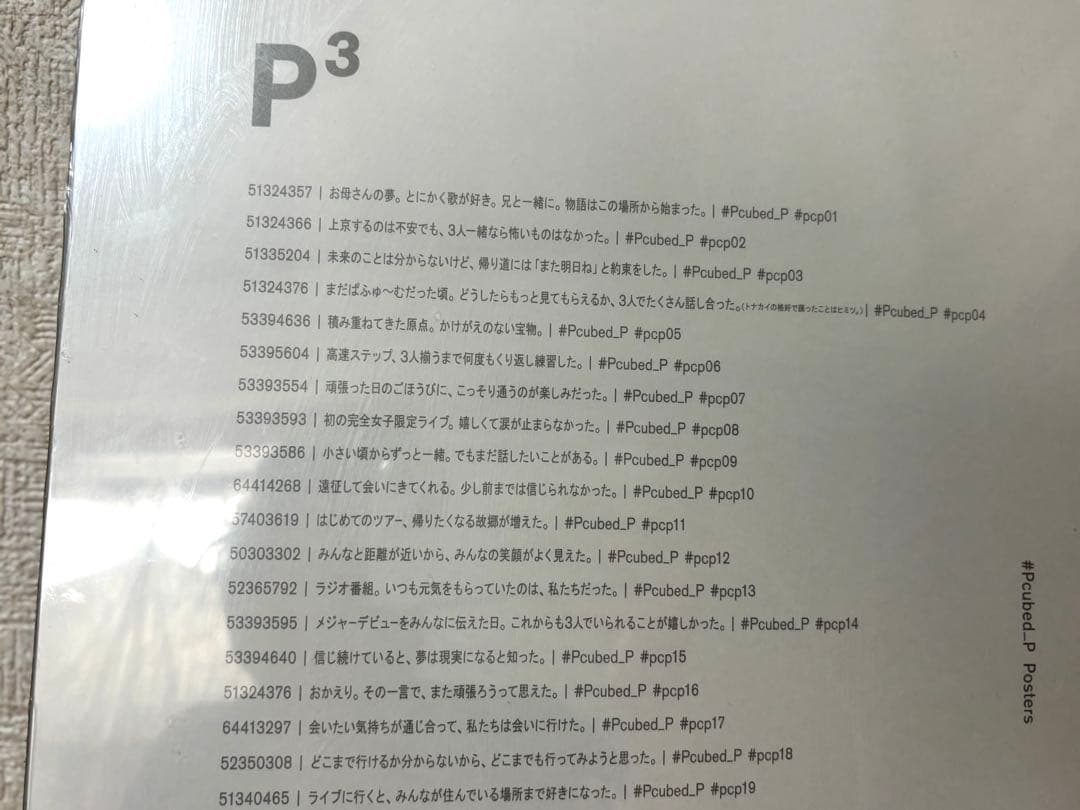 新品未開封 Perfume P Cubed P3 ポスター セット　ライブグッズ
