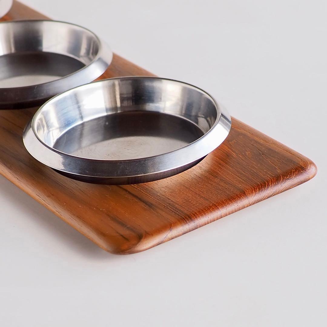 デンマーク製 DIGSMED チークトレイ ステンレスディッシュ 北欧