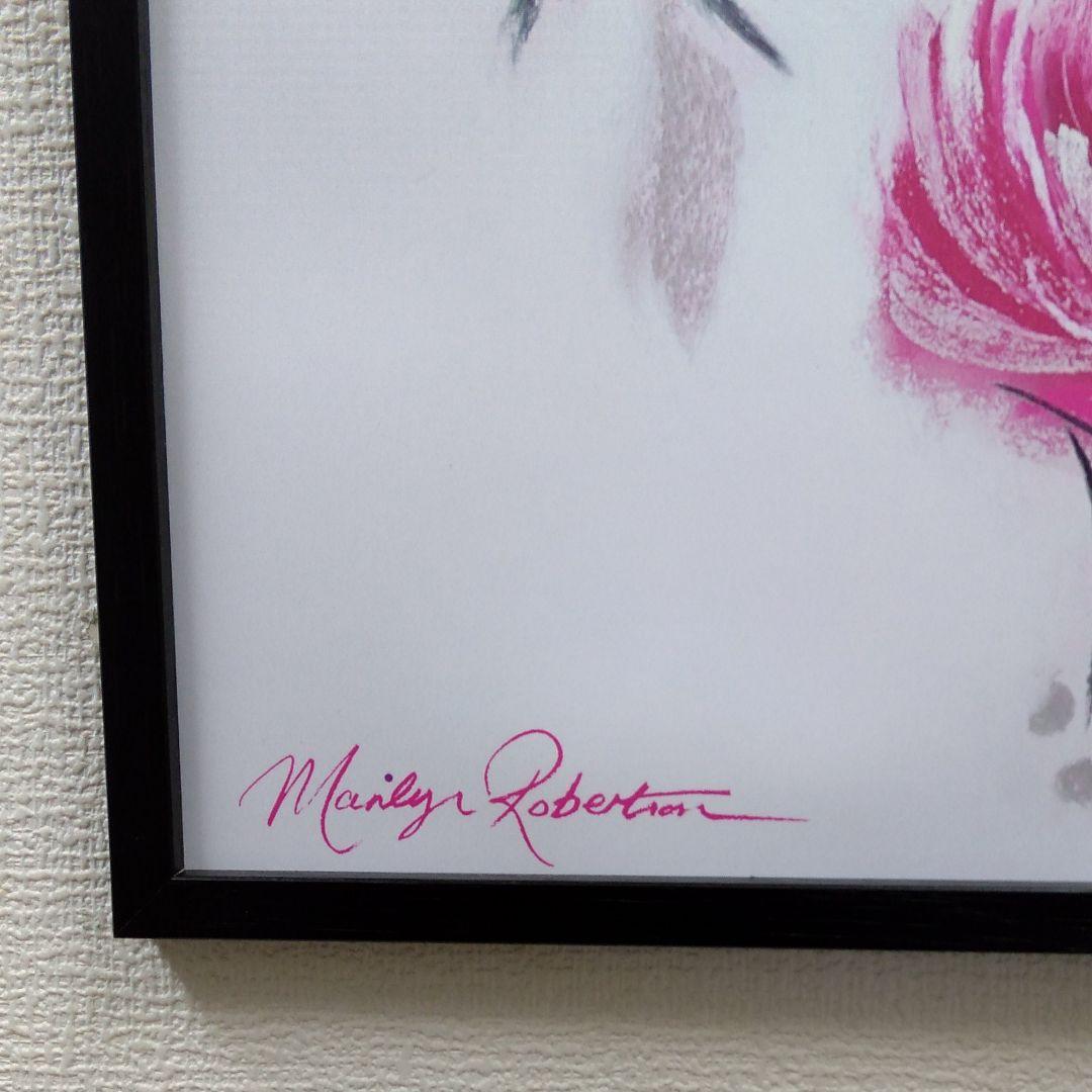 ポスター　タテ　特寸法　赤い花　額装仕上げ品