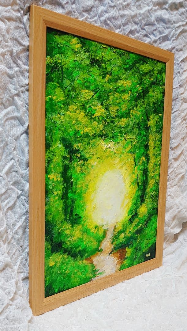 油絵 絵画 森のトンネル【B4】