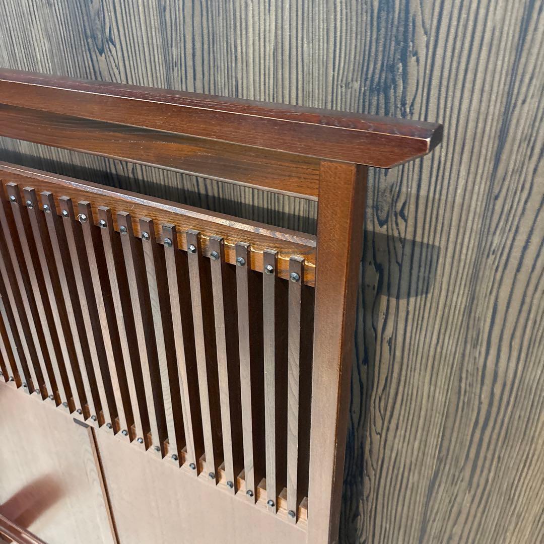 衝立 目隠し 和風 インテリア 昭和レトロ 千本格子 パーテーション　ケヤキ