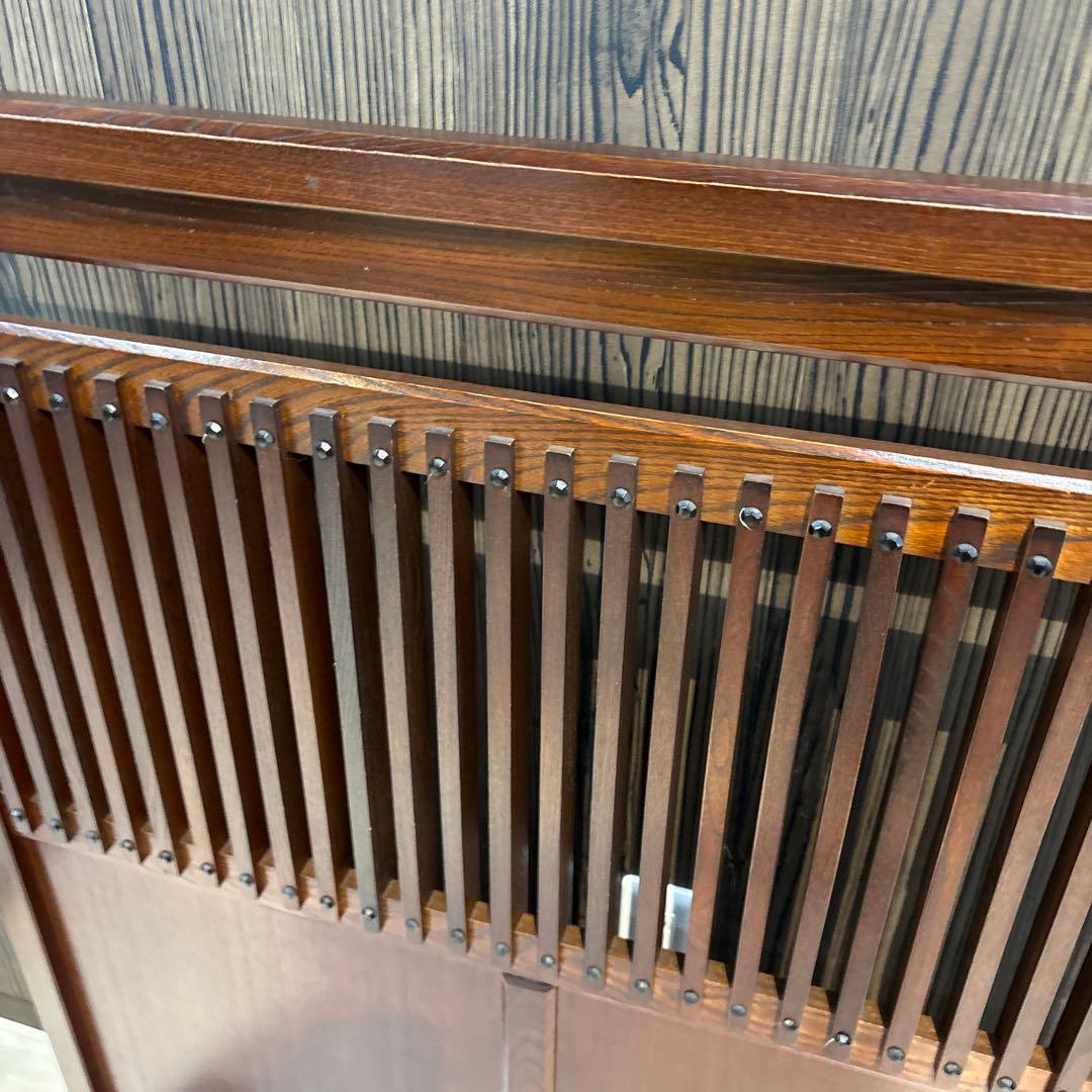 衝立 目隠し 和風 インテリア 昭和レトロ 千本格子 パーテーション　ケヤキ