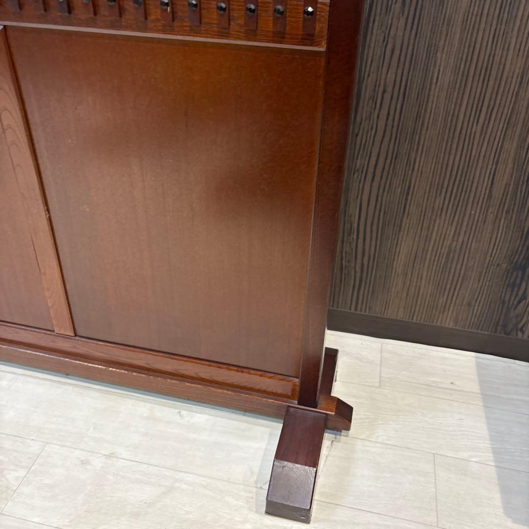 衝立 目隠し 和風 インテリア 昭和レトロ 千本格子 パーテーション　ケヤキ