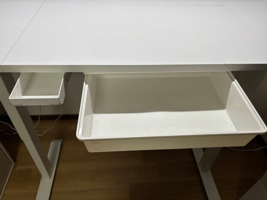 Alebert 電動昇降デスク ホワイト140×70×72~116 おまけ付き