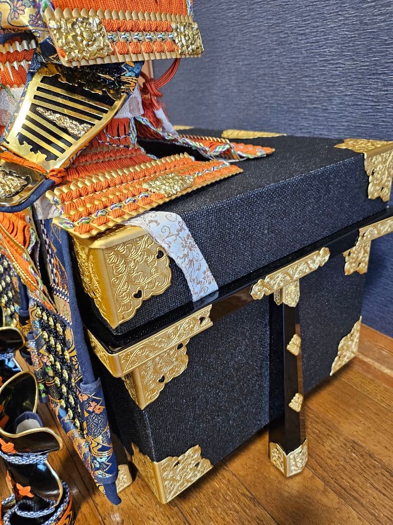 《新春セール》京甲冑 平安将弦 伝統的な武士の甲冑 収納箱付き