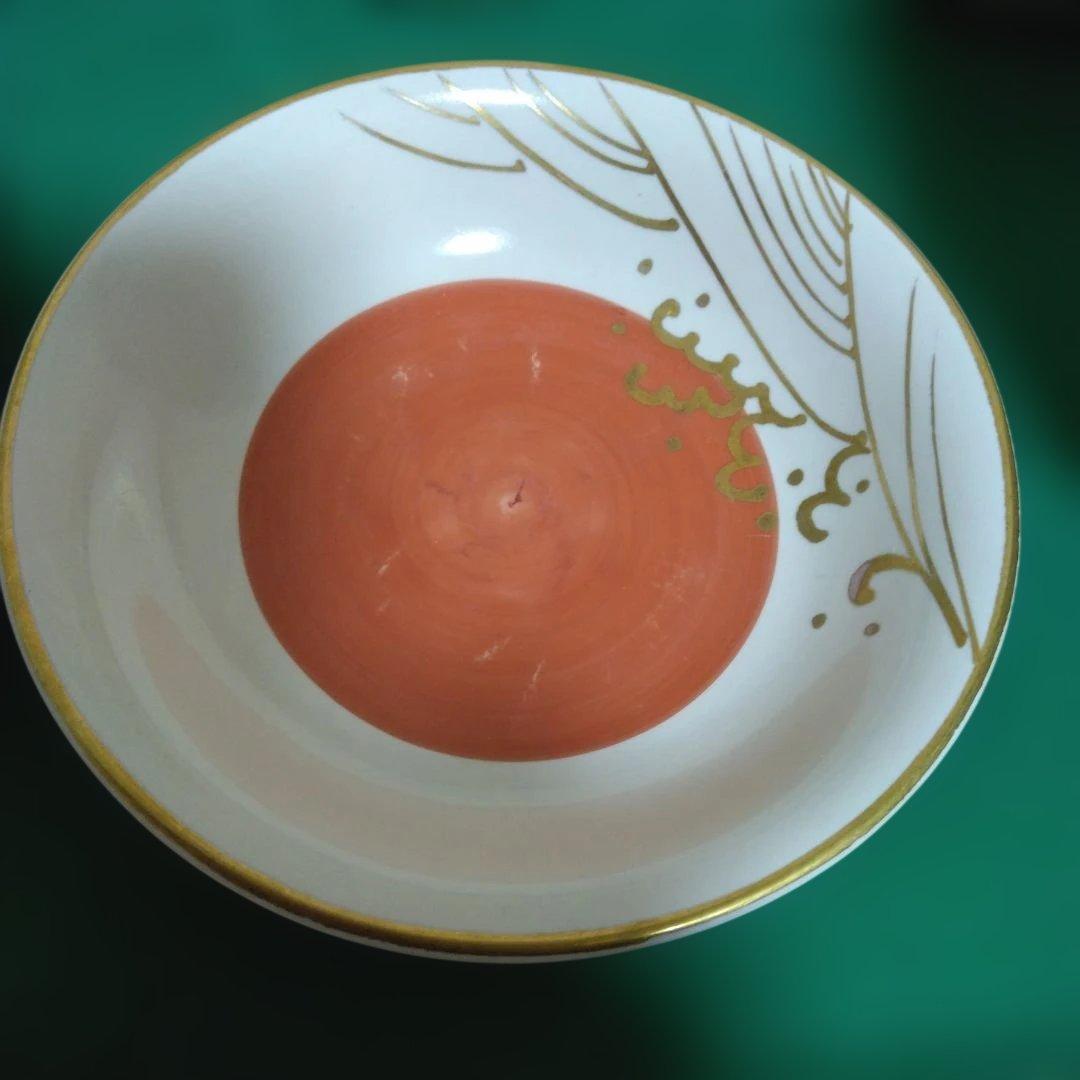 レトロ白地に手描き金色模様の注ぎ口付葛餡器 15個セット〔5個セットから可能］