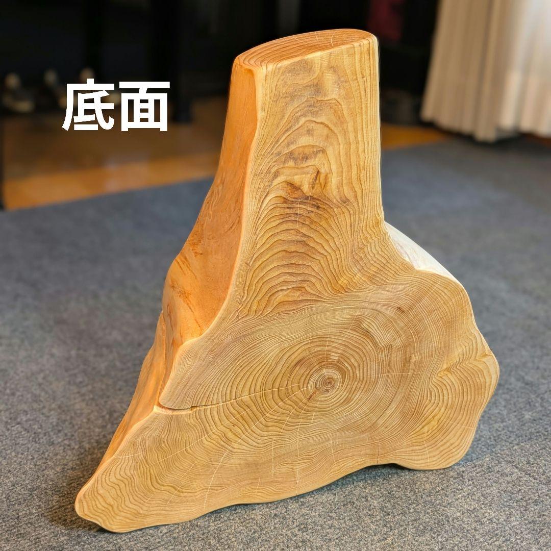 天然ヒバ　切り株　輪切り　高さ約14.5cm
