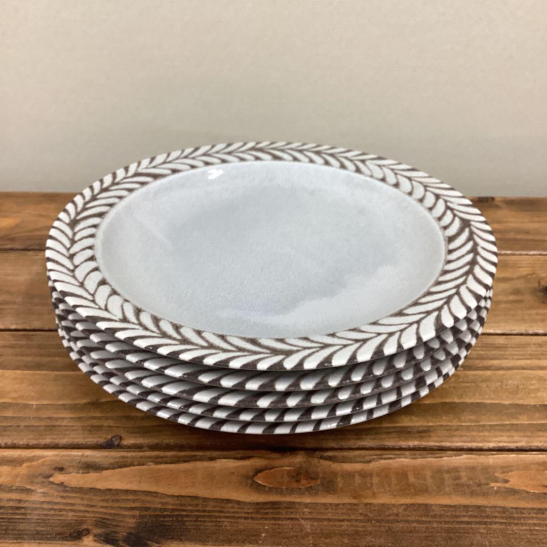 大皿5点　新品未使用品　美濃焼　ディナー皿　パスタ皿　おもてなし　ライトグレー