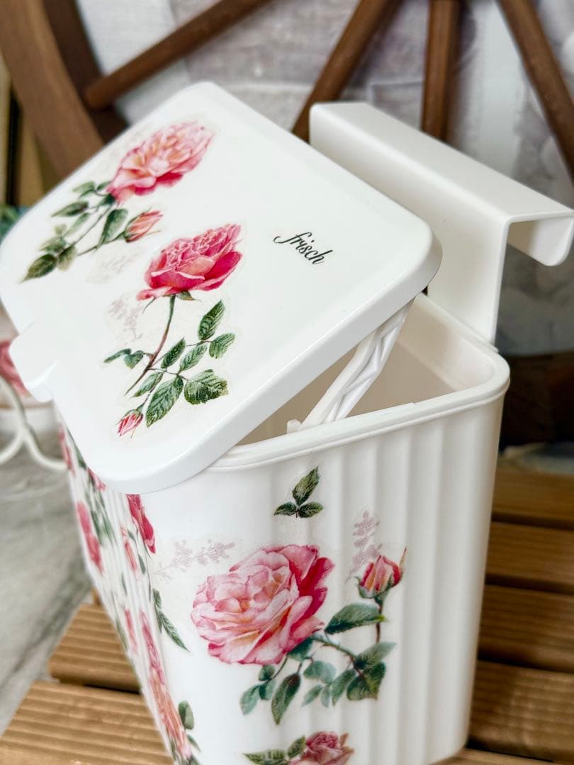 2wayダストBOX※ゴミ箱※収納BOX※掛け型※置き型※デコパージュ薔薇