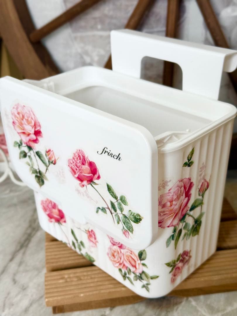 2wayダストBOX※ゴミ箱※収納BOX※掛け型※置き型※デコパージュ薔薇