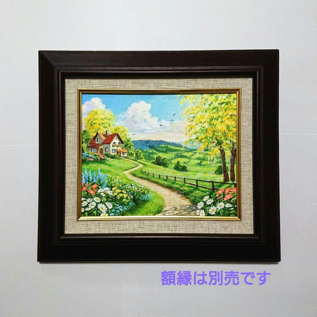 【ミモザの丘】アクリル画 F3 風景画 絵画