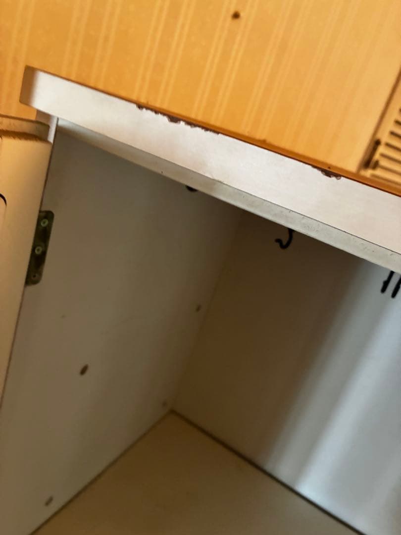 アンティーク木製食器棚 ガラス扉付き 引き出し5つ