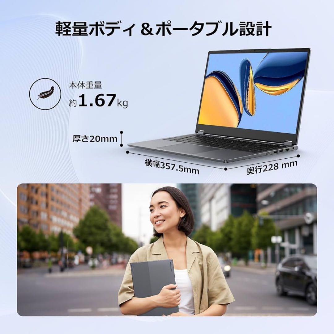 ノートパソコン 15.6インチ Office搭載 16GB 512GB グレー