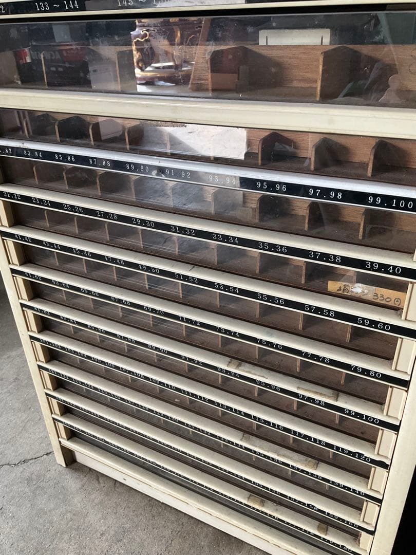 都羽根　糸収納棚　木製 陳列棚 引き出し　15段　昭和レトロ　アンティーク