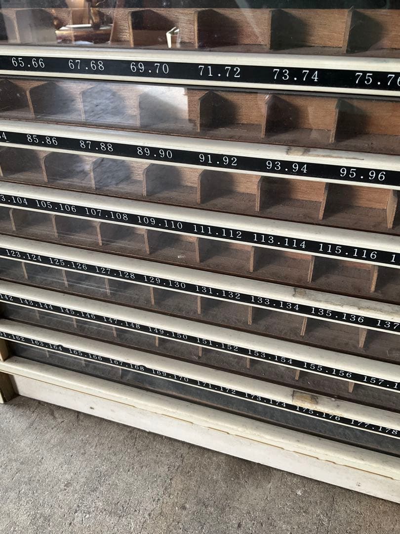 都羽根　糸収納棚　木製 陳列棚 引き出し　15段　昭和レトロ　アンティーク