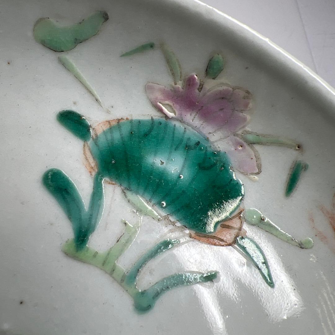 中国清時代　南京粉彩中皿5枚　木箱付　直径約16.5㎝　東Y8-0402☆2F