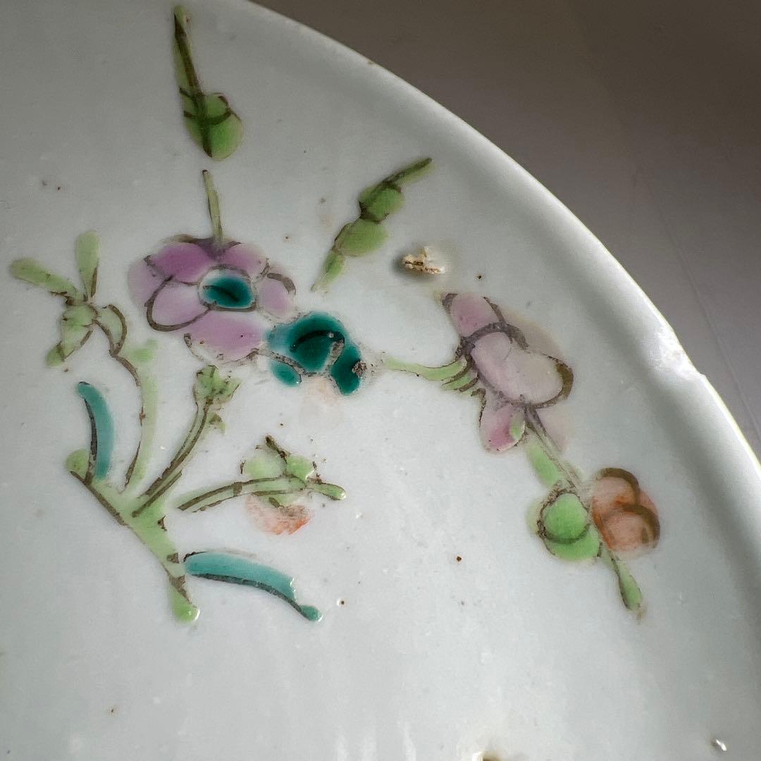 中国清時代　南京粉彩中皿5枚　木箱付　直径約16.5㎝　東Y8-0402☆2F