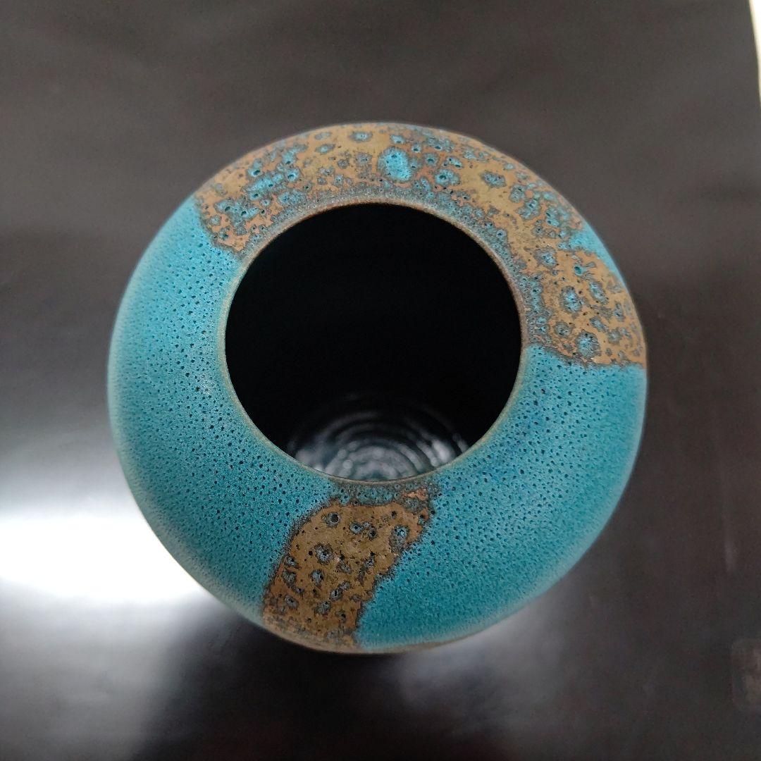 雲藍 花瓶 森野泰明 日本藝術院会員