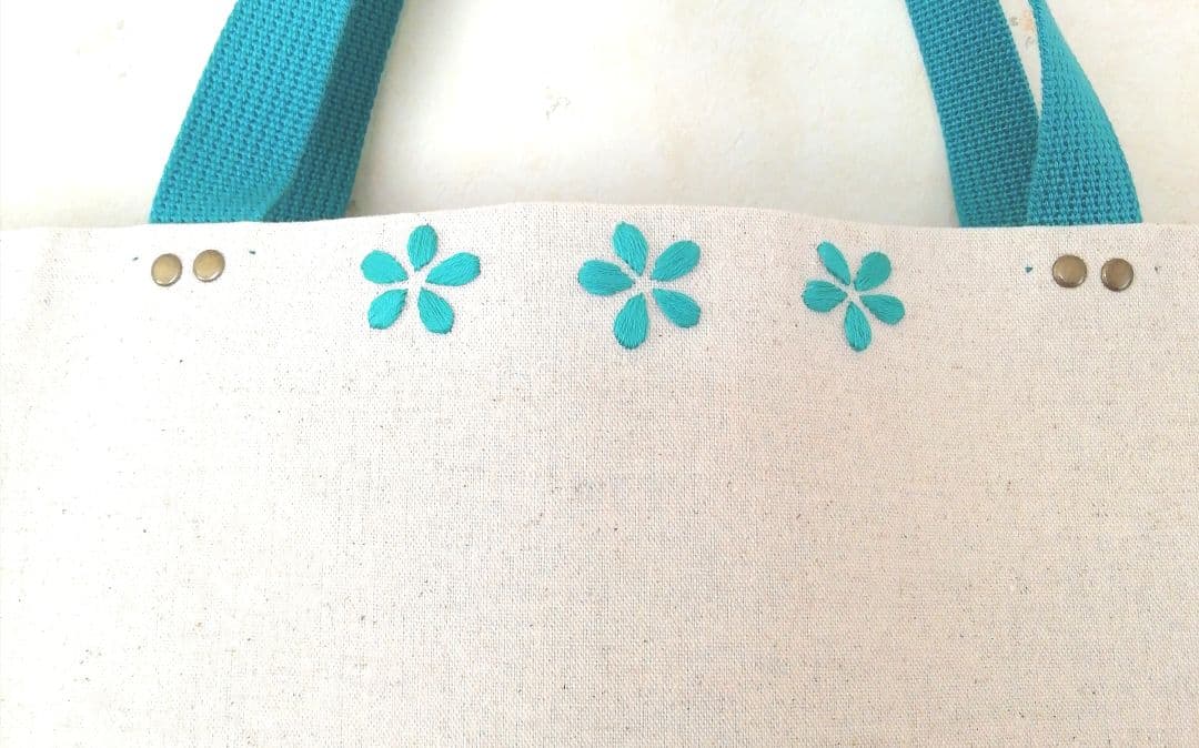 ハワイアンモチーフのハンドメイド·トートバッグ(大)