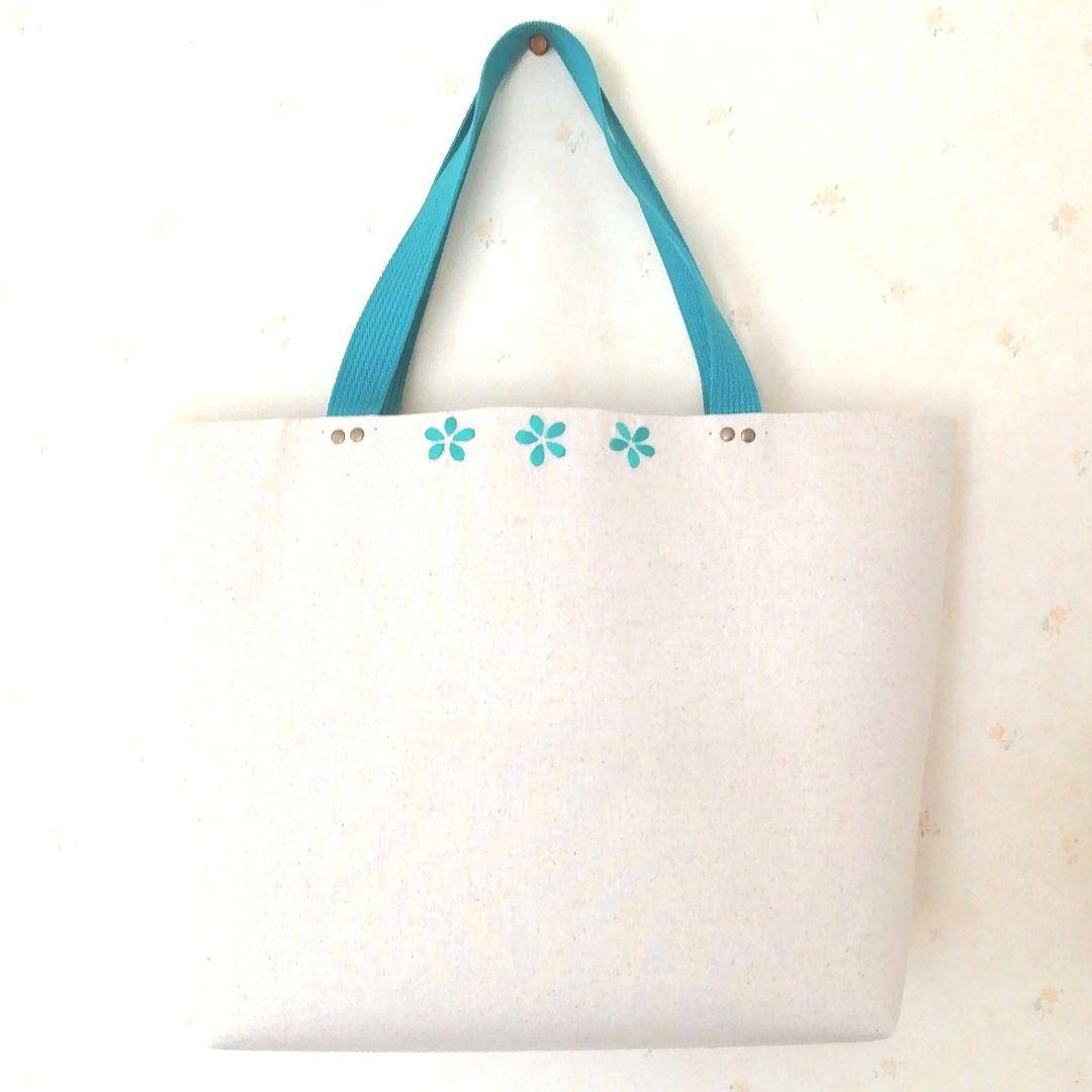 ハワイアンモチーフのハンドメイド·トートバッグ(大)