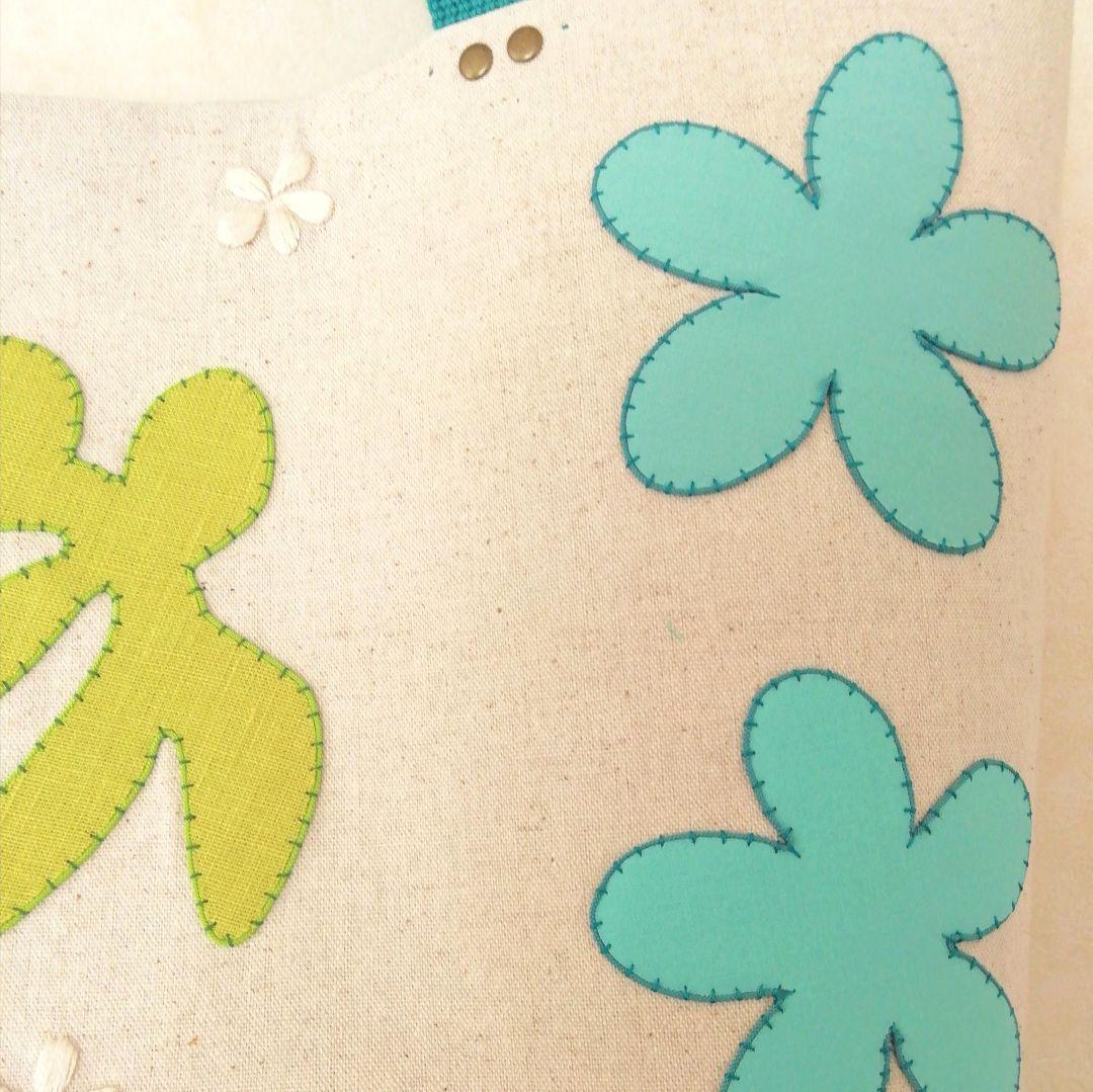 ハワイアンモチーフのハンドメイド·トートバッグ(大)