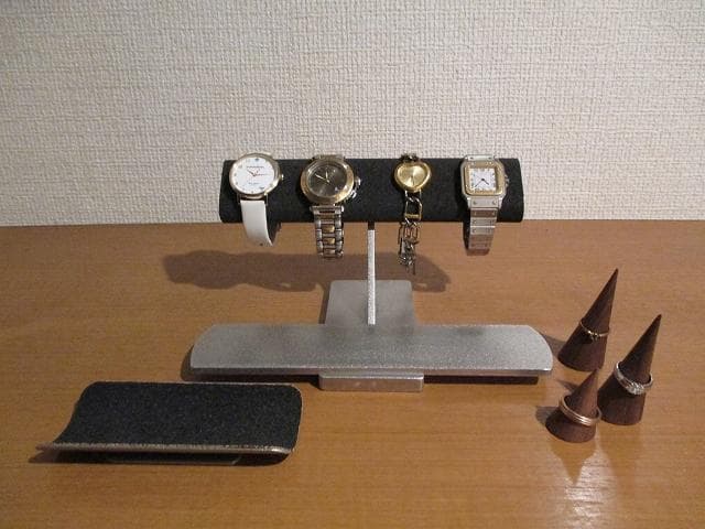 リング スタンド、トレイを固定していないアクセサリースタンド　ブラック