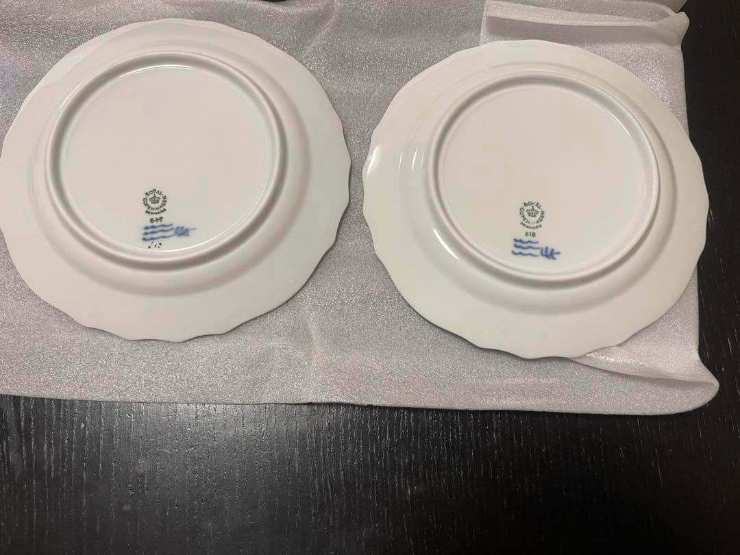 未使用品　  ブルーフラワー皿 2枚セット