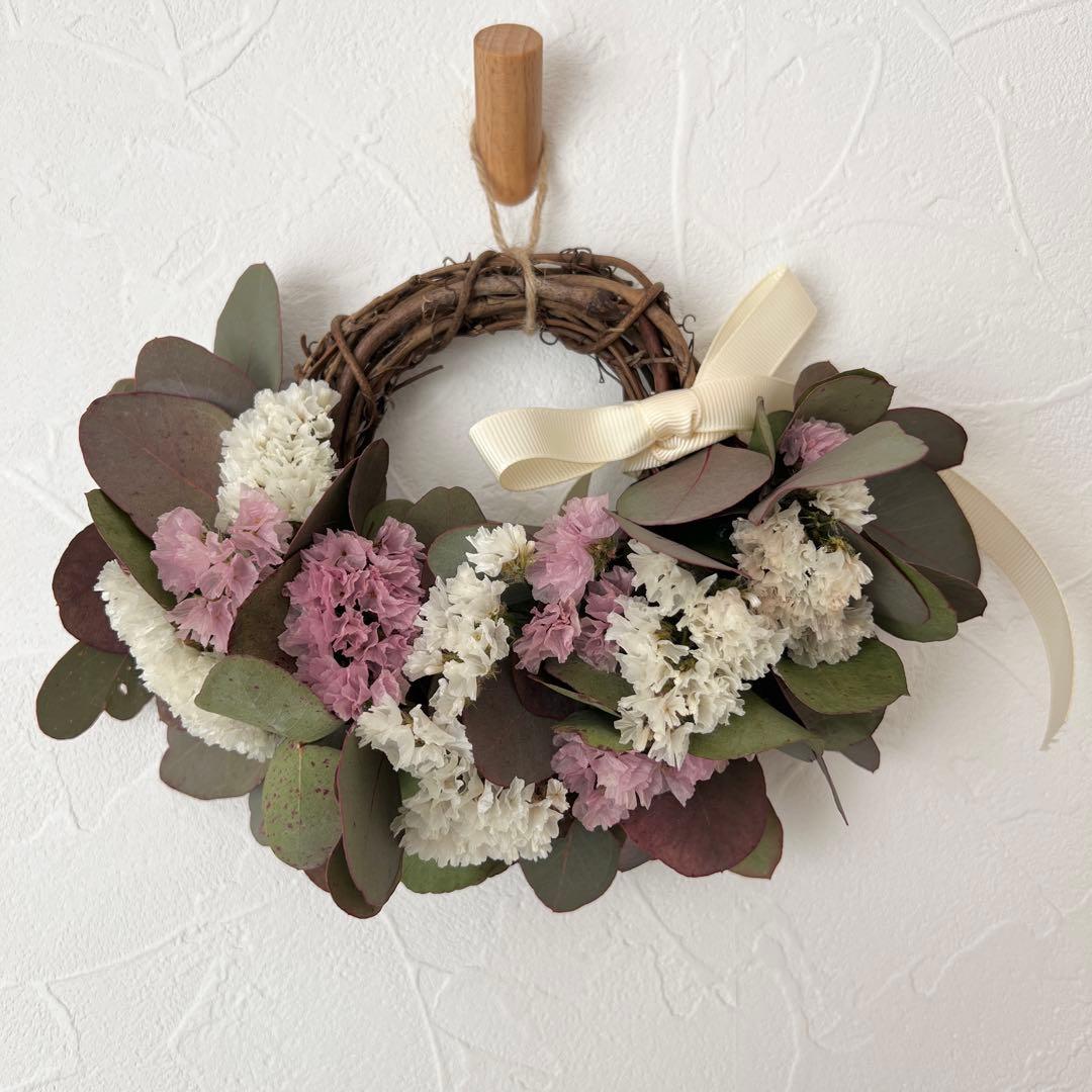 ポポラスとスターチスのハーフリース* * ラッピング無料 お洒落 プレゼント 春