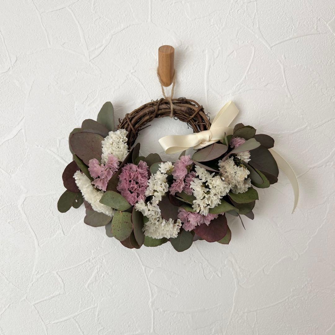 ポポラスとスターチスのハーフリース* * ラッピング無料 お洒落 プレゼント 春