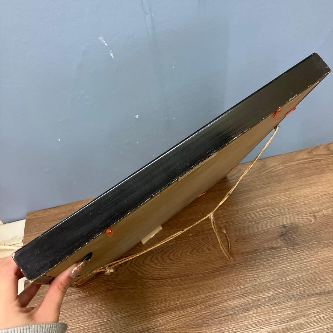 昭和レトロ 風景画 色紙 鳥海山 白鳥の沼 額装 額縁付き 額入り 壁掛け