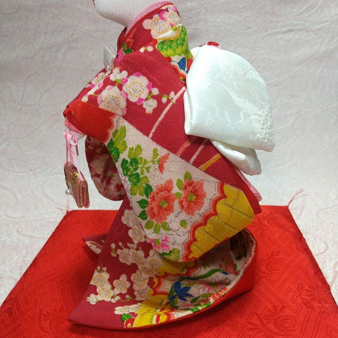 ちりめん細工 古布 うさぎの新郎新婦