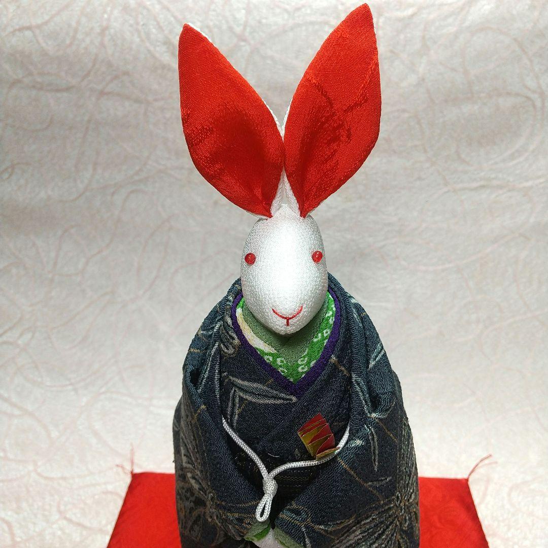 ちりめん細工 古布 うさぎの新郎新婦