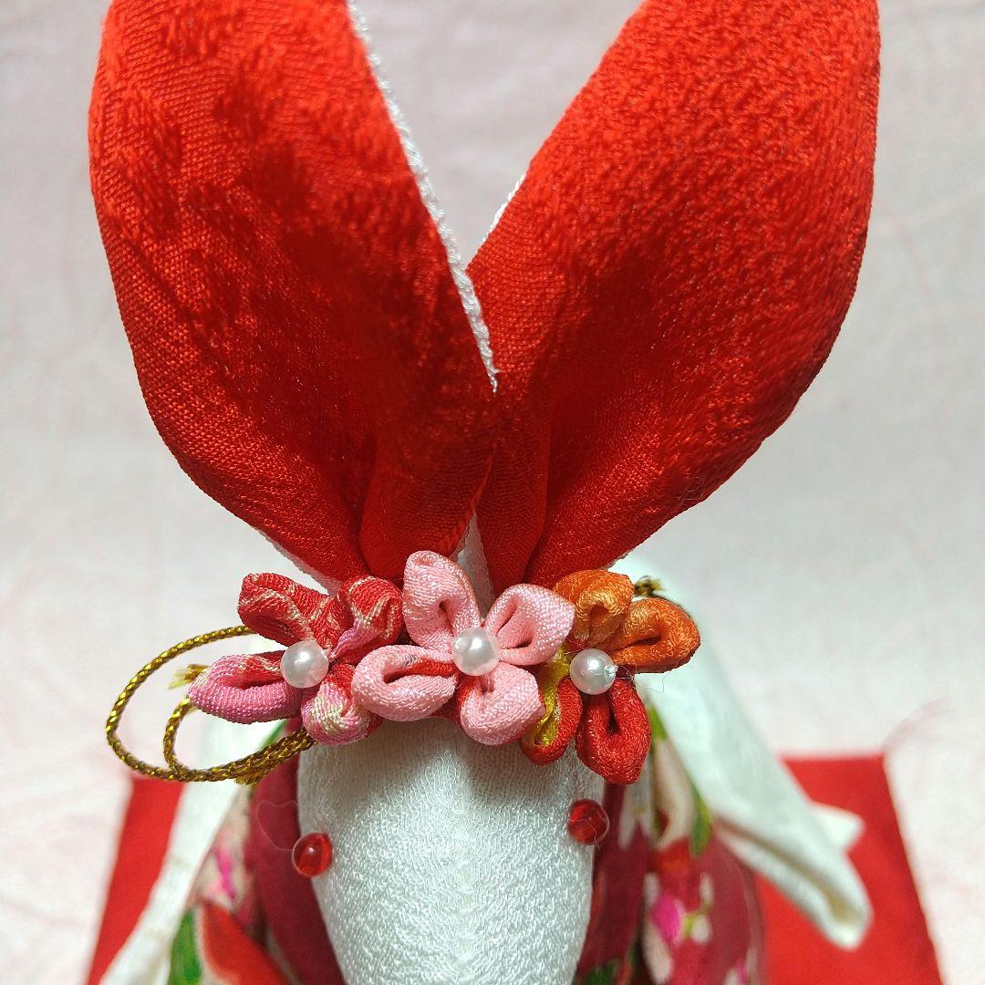 ちりめん細工 古布 うさぎの新郎新婦
