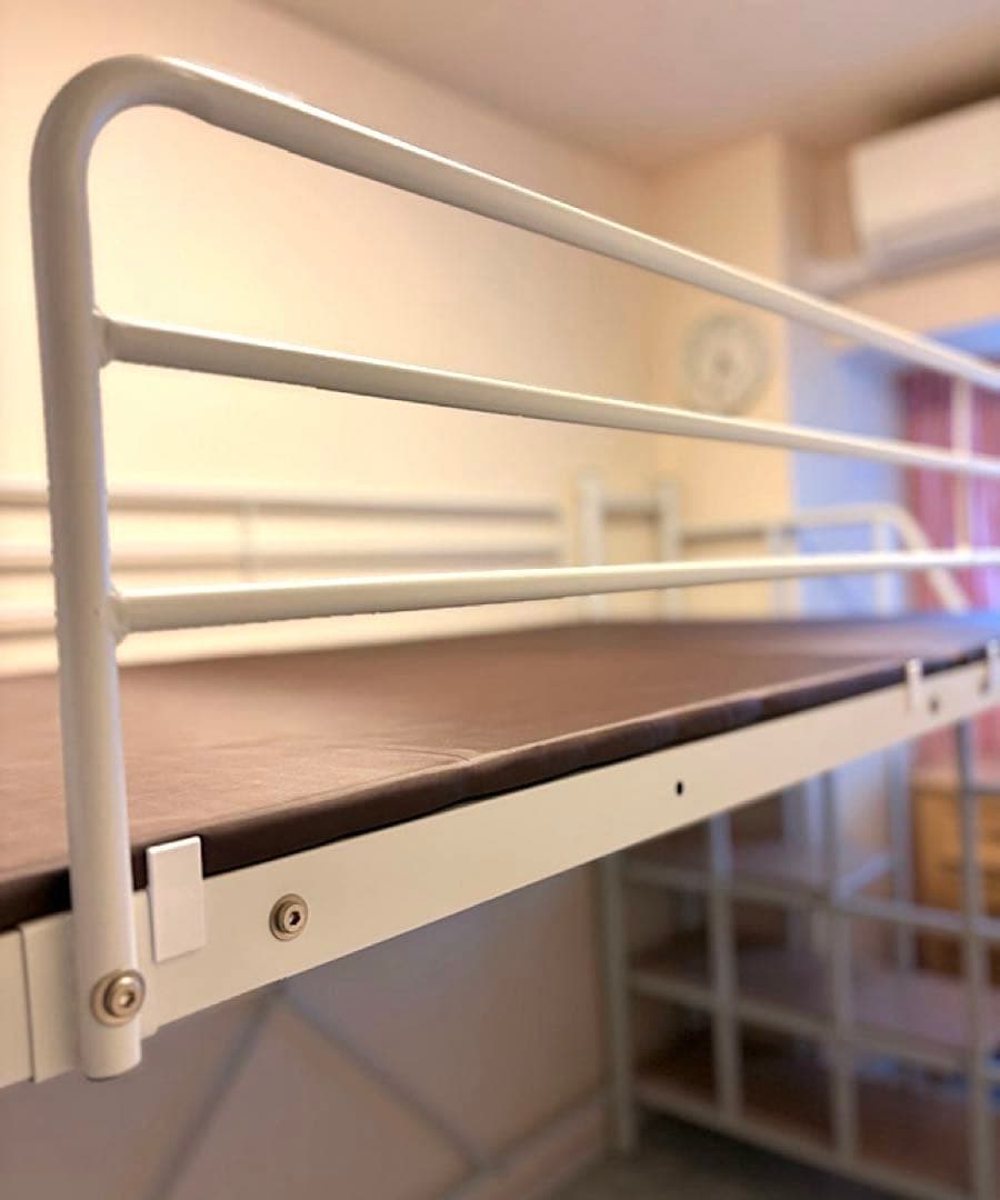 【浦安市引取限定】ロフトベッド セミダブル 階段付き スチール ヘッドボード付