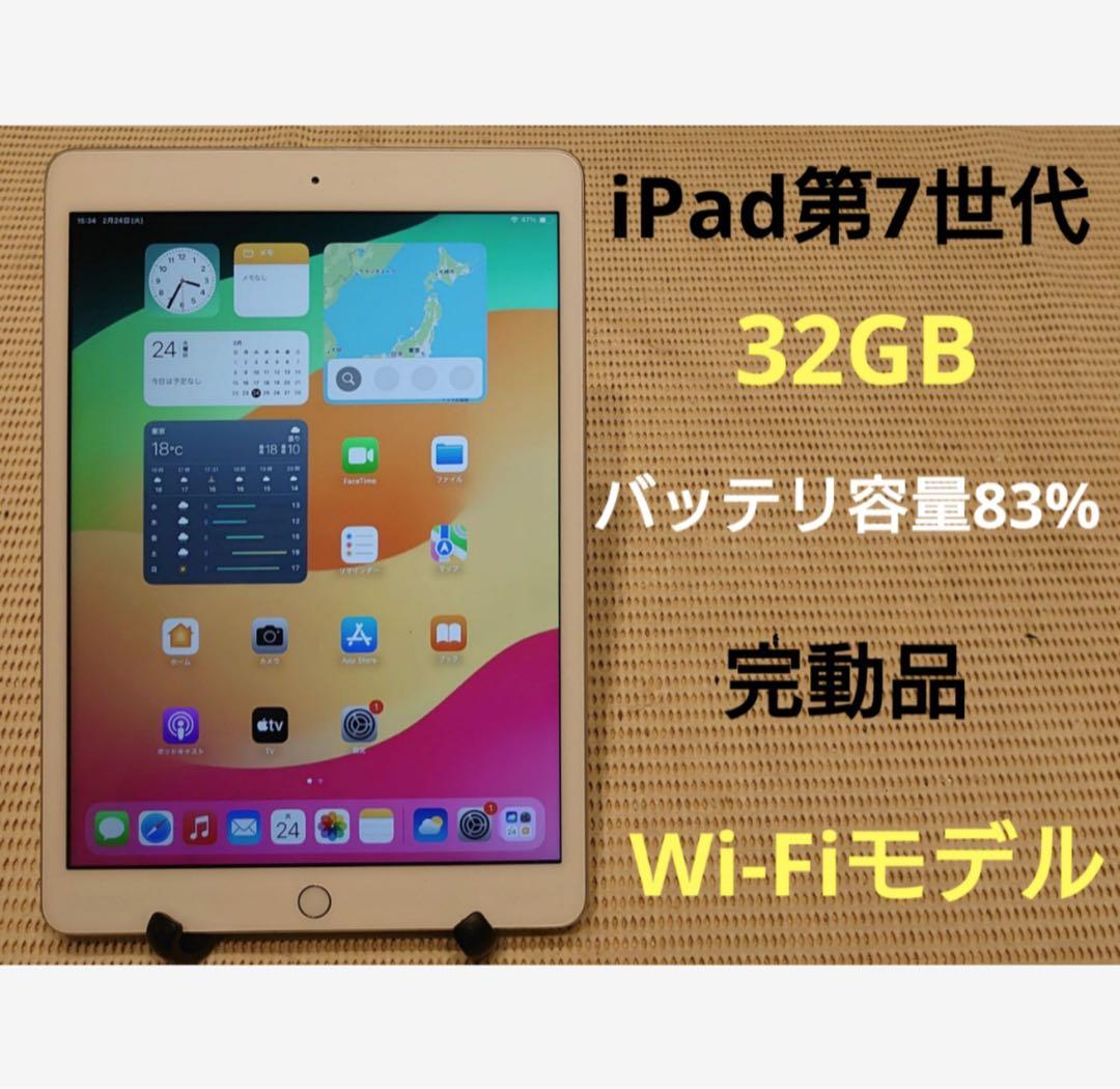 完動品iPad第7世代(A2197)本体32GBシルバー送料込DG116