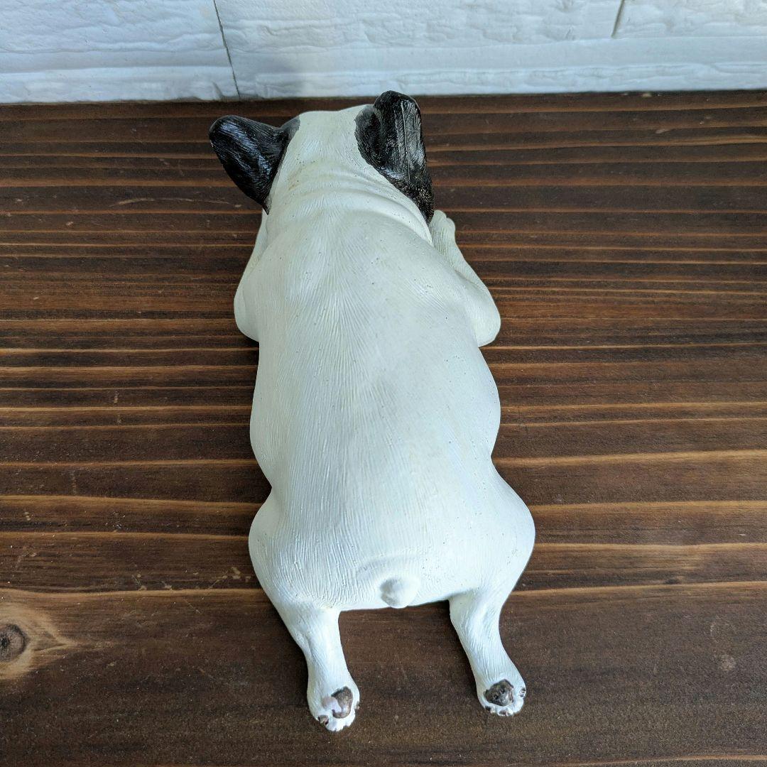 フレンチブルドッグ 置物 パイド うつ伏せ フレブルオブジェ フィギュア