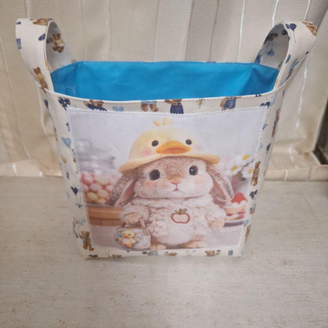 激レアパグパネル生地　ハンドメイド　まちなしバッグ　布バスケット　フラットポーチ