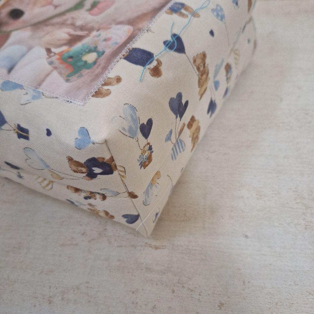 激レアパグパネル生地　ハンドメイド　まちなしバッグ　布バスケット　フラットポーチ